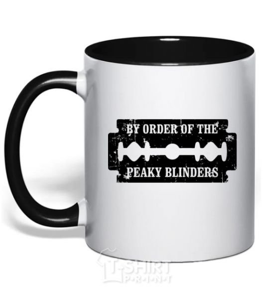 Mug with a colored handle By order of the peakly blinders black фото