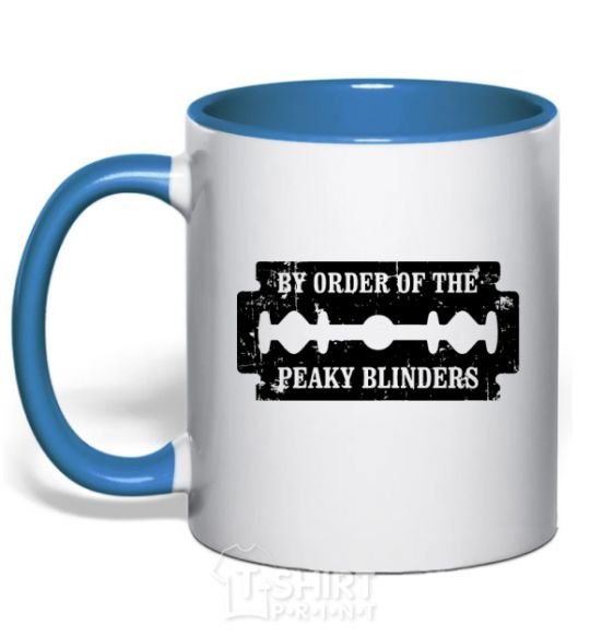 Mug with a colored handle By order of the peakly blinders royal-blue фото