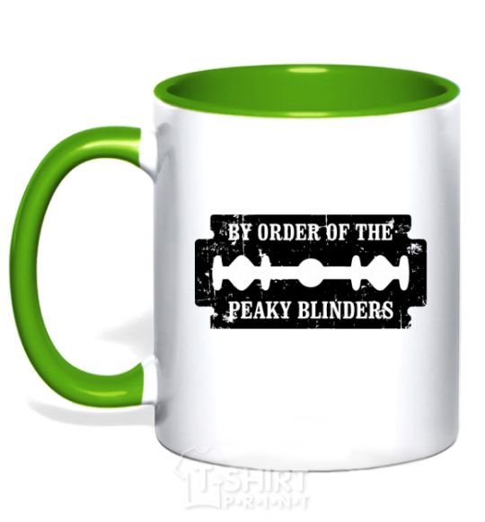 Mug with a colored handle By order of the peakly blinders kelly-green фото