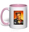 Mug with a colored handle Arthur Shelby Sharp Visors light-pink фото