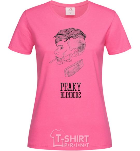 Женская футболка Острые козырьки бел Ярко-розовый фото