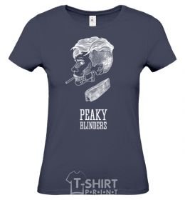 Women's T-shirt Sharp visors are white navy-blue фото