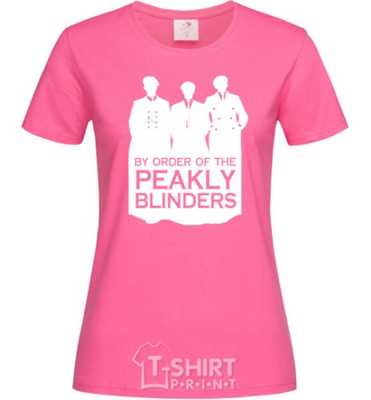 Женская футболка Острые козырьки силуэт Ярко-розовый фото