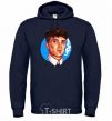 Men`s hoodie Thomas Shelby with a Sharpie cigarette navy-blue фото