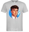 Men's T-Shirt Thomas Shelby with a Sharpie cigarette grey фото