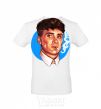 Men's T-Shirt Thomas Shelby with a Sharpie cigarette White фото