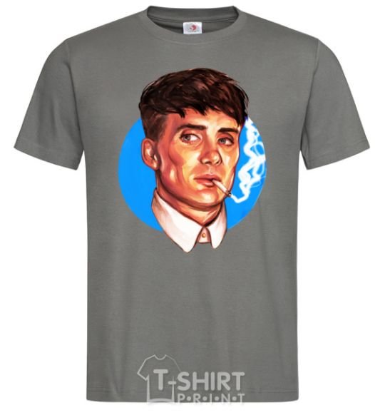 Men's T-Shirt Thomas Shelby with a Sharpie cigarette dark-grey фото