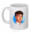 Ceramic mug Thomas Shelby with a Sharpie cigarette White фото