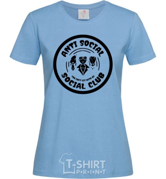 Women's T-shirt Antisocial club Daria sky-blue фото