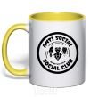 Mug with a colored handle Antisocial club Daria yellow фото