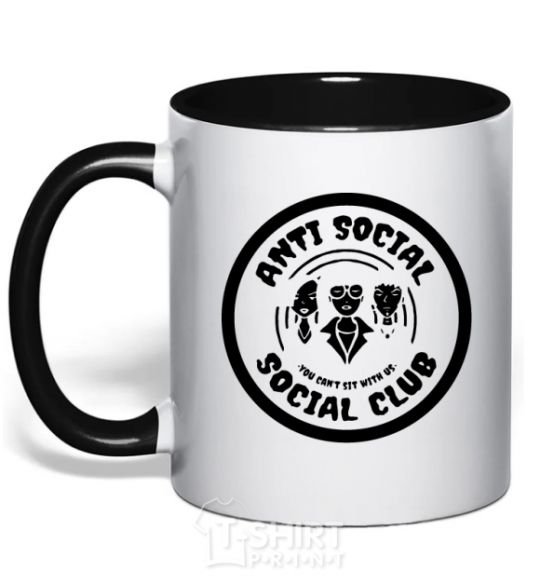 Mug with a colored handle Antisocial club Daria black фото