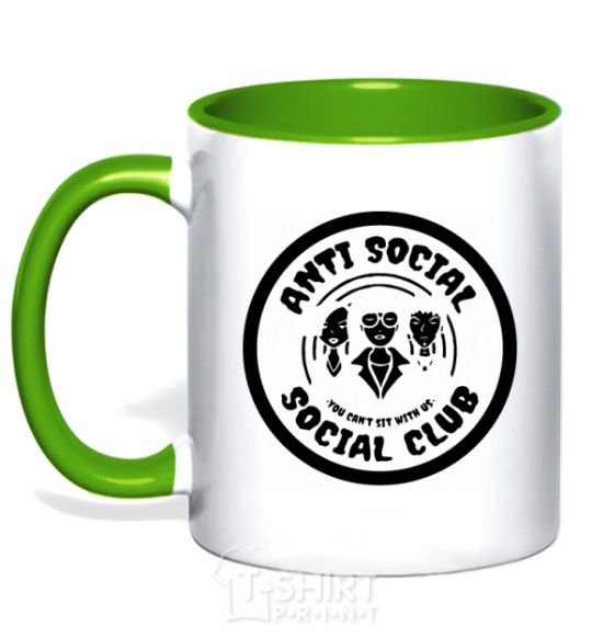 Mug with a colored handle Antisocial club Daria kelly-green фото