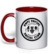 Mug with a colored handle Antisocial club Daria red фото