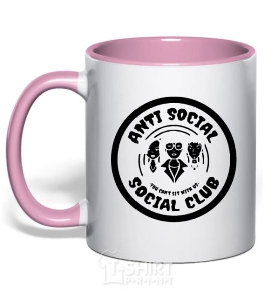Mug with a colored handle Antisocial club Daria light-pink фото