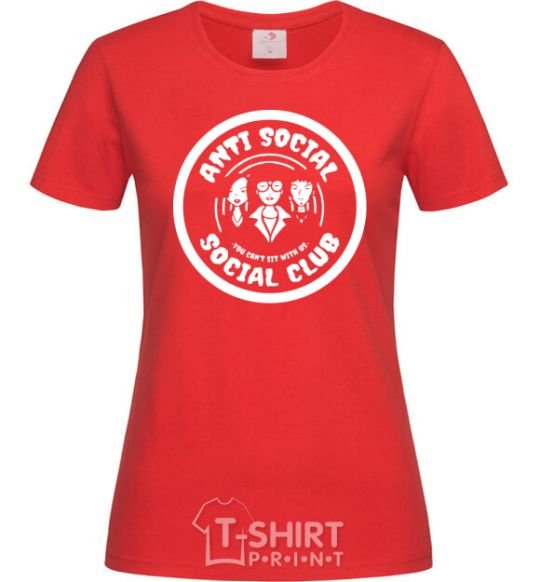Женская футболка Antisocial club Daria Красный фото
