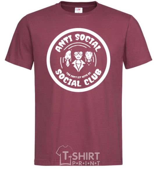 Men's T-Shirt Antisocial club Daria burgundy фото