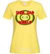 Women's T-shirt Sick world cornsilk фото