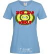 Women's T-shirt Sick world sky-blue фото