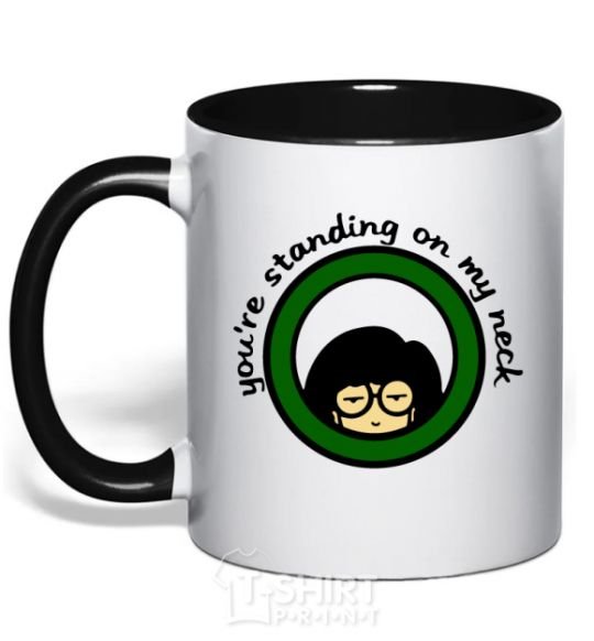 Mug with a colored handle Daria logo black фото