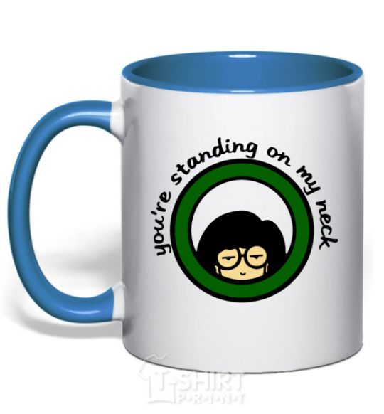 Mug with a colored handle Daria logo royal-blue фото