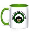 Mug with a colored handle Daria logo kelly-green фото