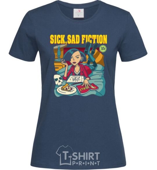 Women's T-shirt sick sad fiction tsui navy-blue фото