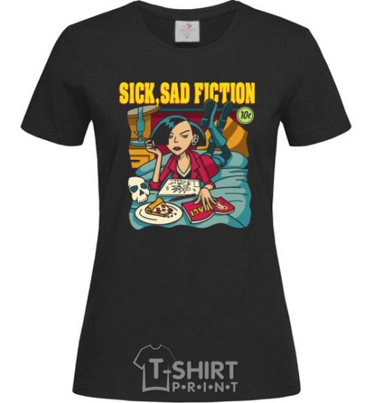 Women's T-shirt sick sad fiction tsui black фото