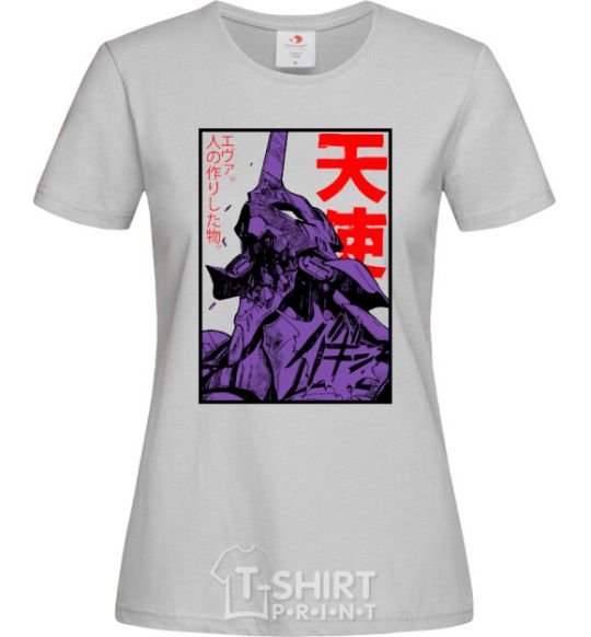 Women's T-shirt Evangelion grey фото