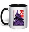 Mug with a colored handle Evangelion black фото