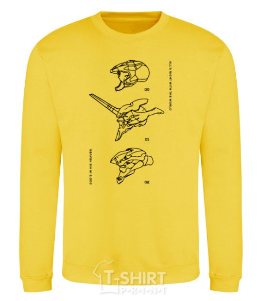Sweatshirt Evangelion HELMETS anime yellow фото