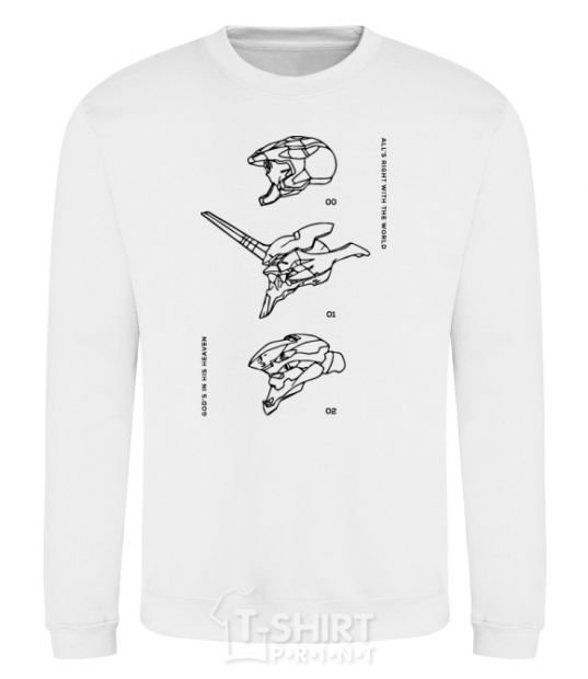 Sweatshirt Evangelion HELMETS anime White фото