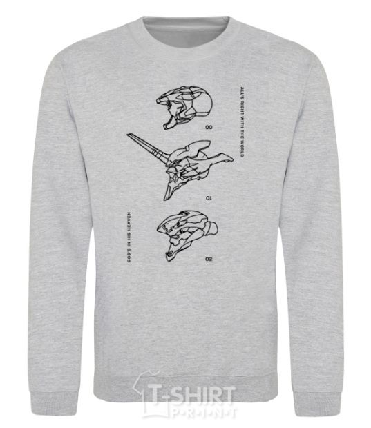 Sweatshirt Evangelion HELMETS anime sport-grey фото