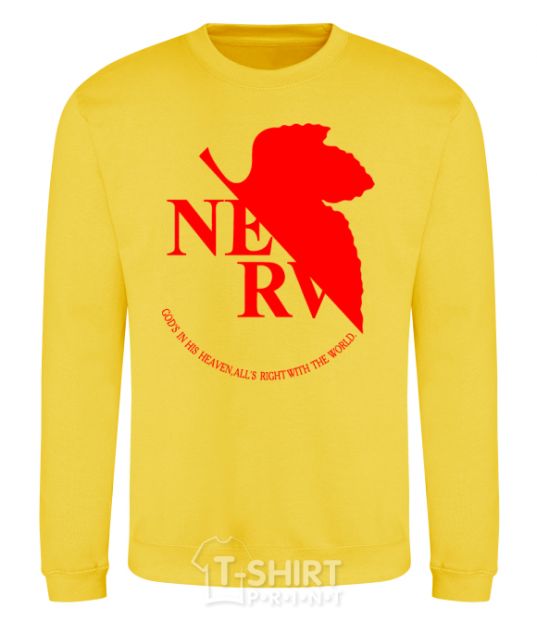 Sweatshirt Evangelion anime Evangelion yellow фото