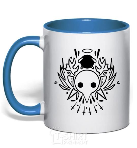 Mug with a colored handle Evangelion icon royal-blue фото