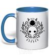 Mug with a colored handle Evangelion icon royal-blue фото