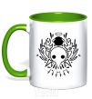 Mug with a colored handle Evangelion icon kelly-green фото