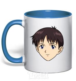 Mug with a colored handle Evangelion Sinzdi royal-blue фото