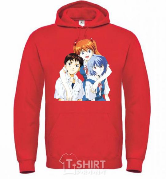 Men`s hoodie Asuka Shinji Rei bright-red фото