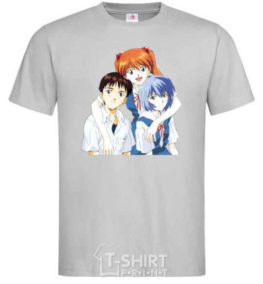Men's T-Shirt Asuka Shinji Rei grey фото