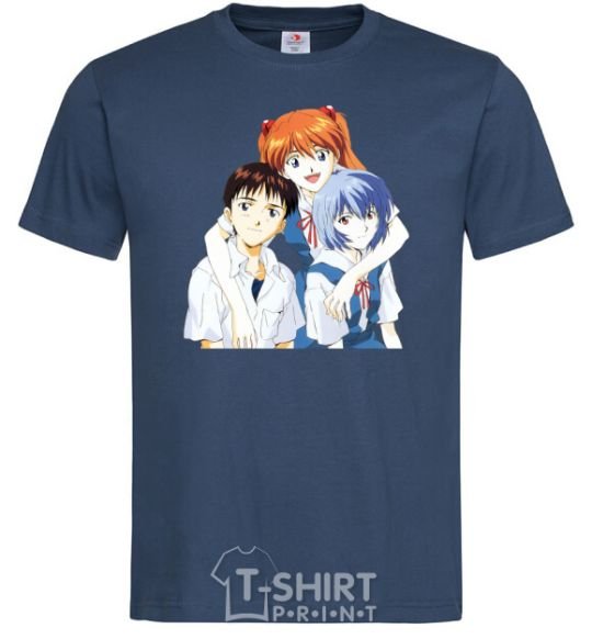 Men's T-Shirt Asuka Shinji Rei navy-blue фото