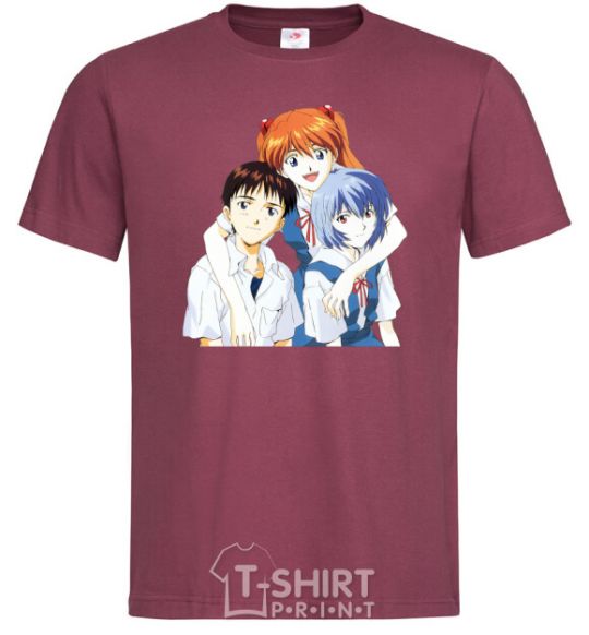 Men's T-Shirt Asuka Shinji Rei burgundy фото