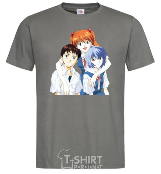 Men's T-Shirt Asuka Shinji Rei dark-grey фото