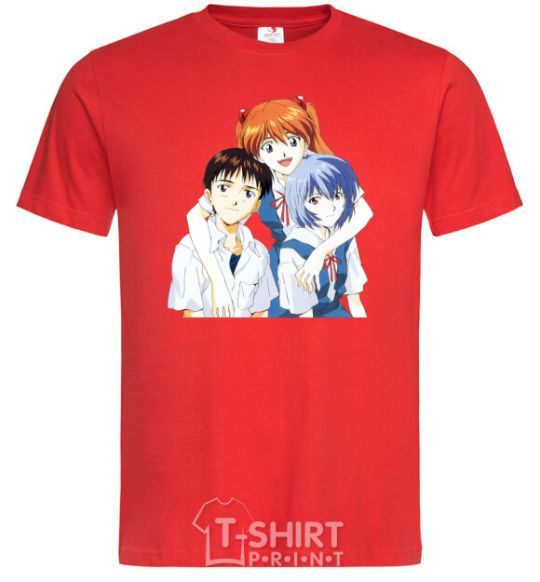 Men's T-Shirt Asuka Shinji Rei red фото