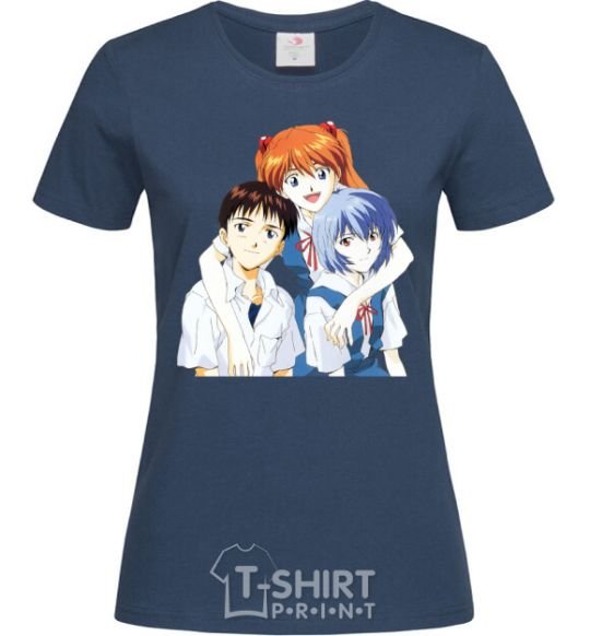 Women's T-shirt Asuka Shinji Rei navy-blue фото