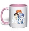 Mug with a colored handle Asuka Shinji Rei light-pink фото