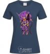 Women's T-shirt Evangelion robot anime navy-blue фото