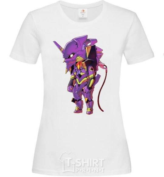 Women's T-shirt Evangelion robot anime White фото