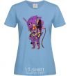 Women's T-shirt Evangelion robot anime sky-blue фото