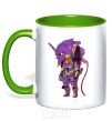Mug with a colored handle Evangelion robot anime kelly-green фото