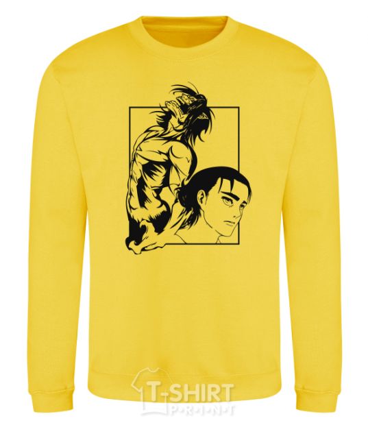 Sweatshirt Eren Yaeger Attack of the Titans yellow фото